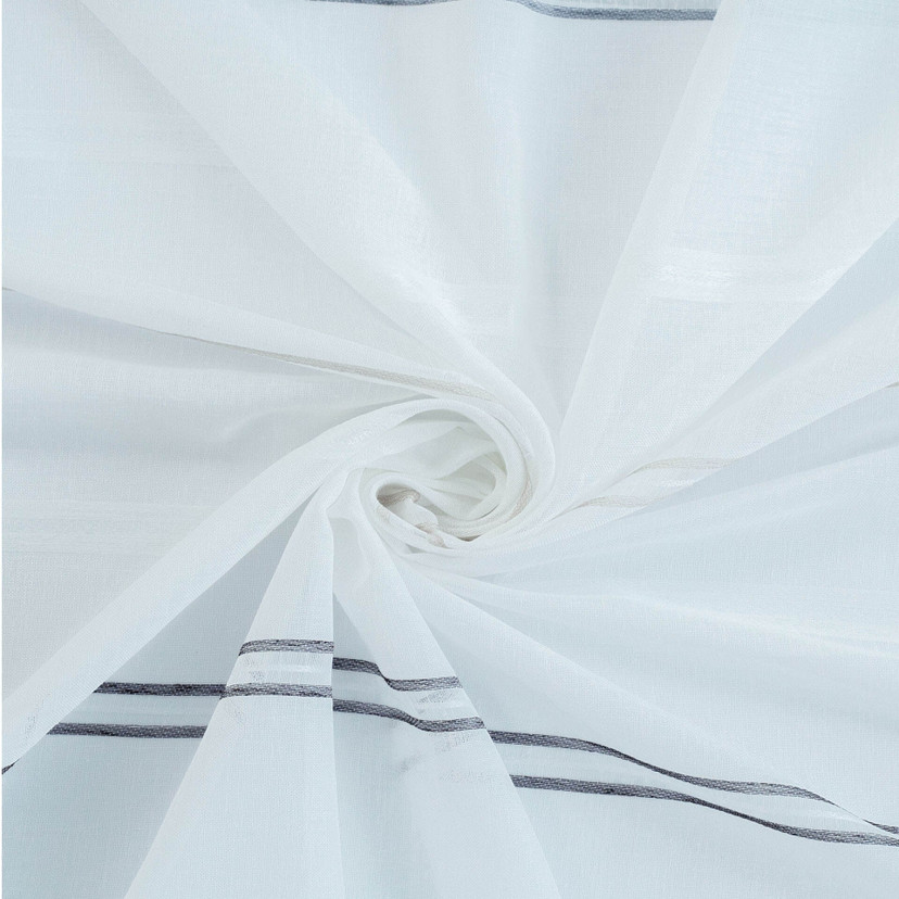 Homing Fertigschal mit verdeckten Schlaufen Linus weiß/grau - 2,45 x 1,4 m