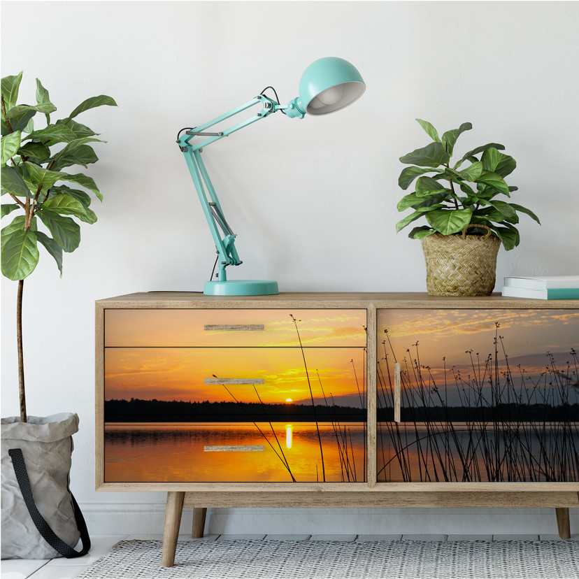 Wallprint W - Sonnenuntergang am See - Panorama