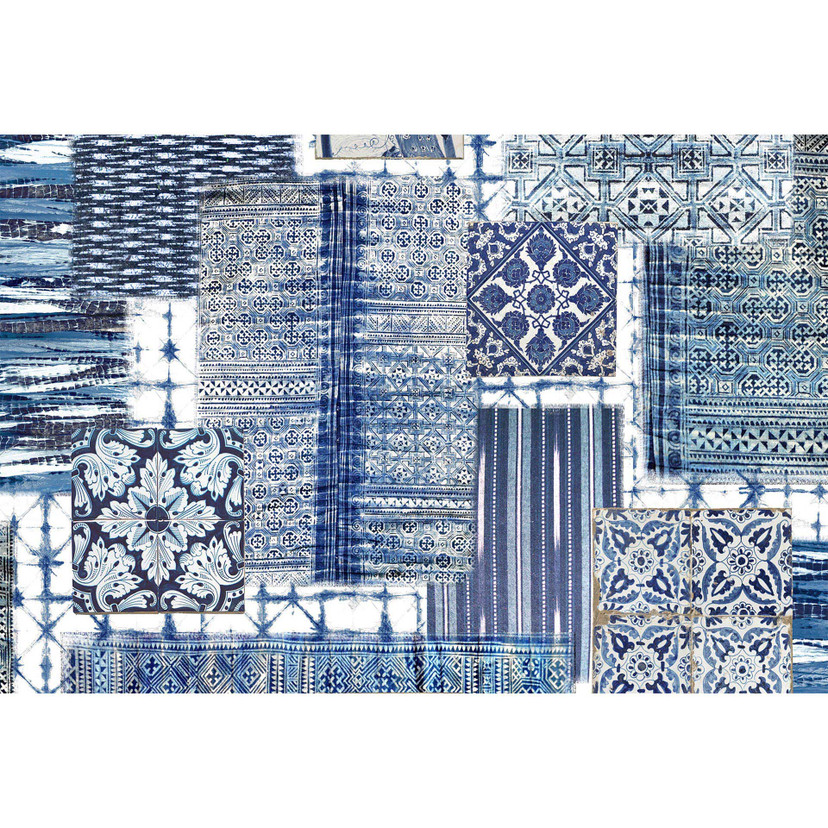 Architects Paper Papier peint photo Atelier 47 Patchwork oriental bleu
