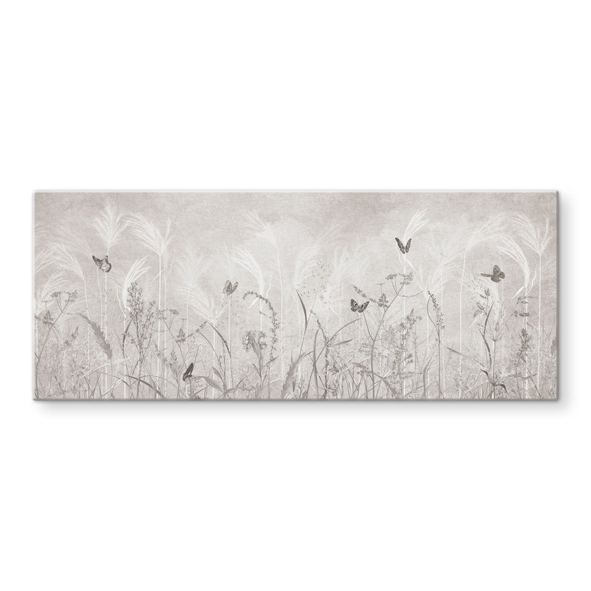 Spatscherm Wilde bloemenweide met vlinders in Scandinavisch design - Ms Tiff - Panorama