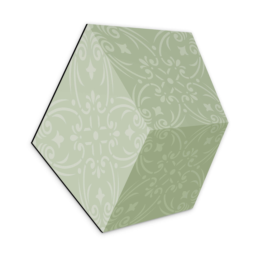 3D Hexagon Alu-Dibond - Grøn med mønster