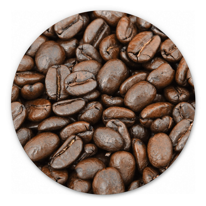Tableau sur alu-Dibond rond Arôme de café en grains