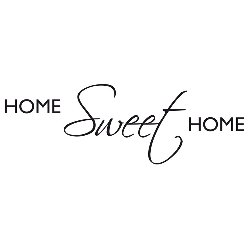 Wandtattoo Home sweet Home (2-farbig) inkl. 5 Hake