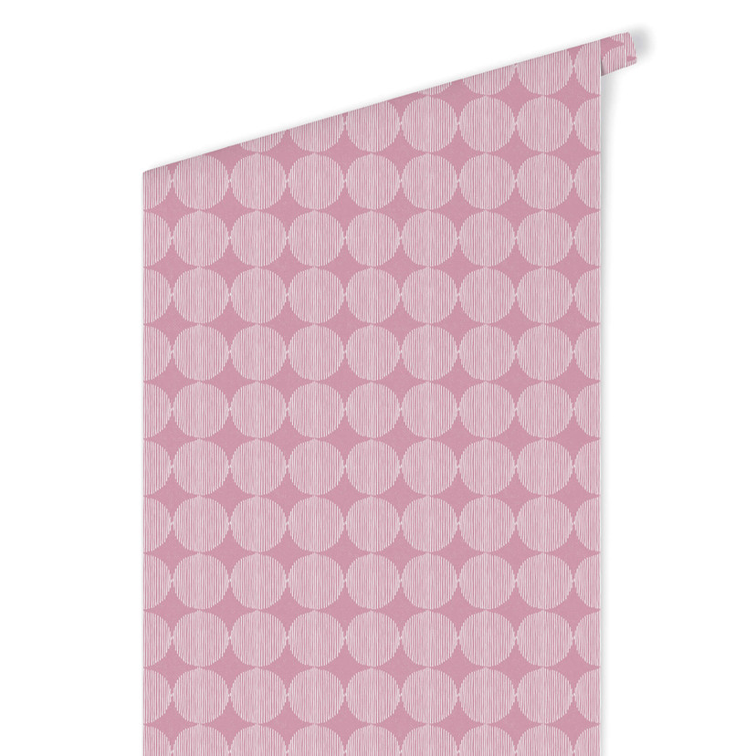 Tapet med mønster - abstrakte cirkler 02 - pink