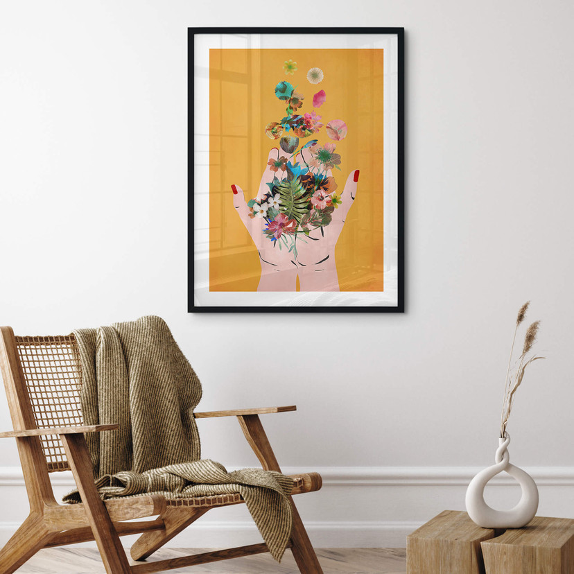 Plakat Treechild - Kolorowe kwiaty w rękach Fridy