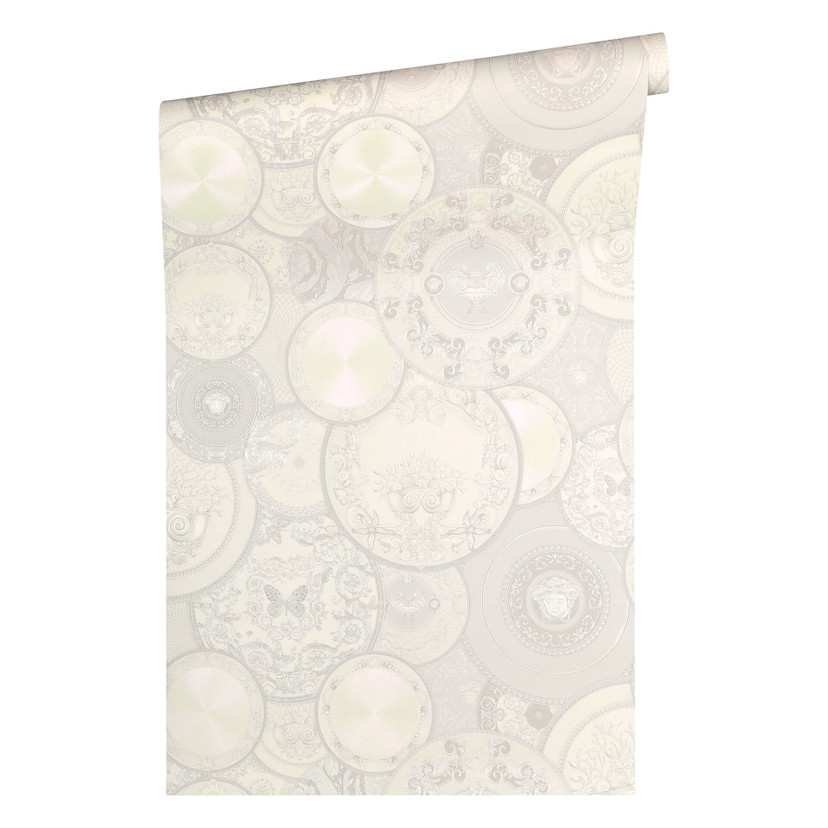 Versace fleecetapet Les Etoiles de la Mer 2 sølv, hvid, creme