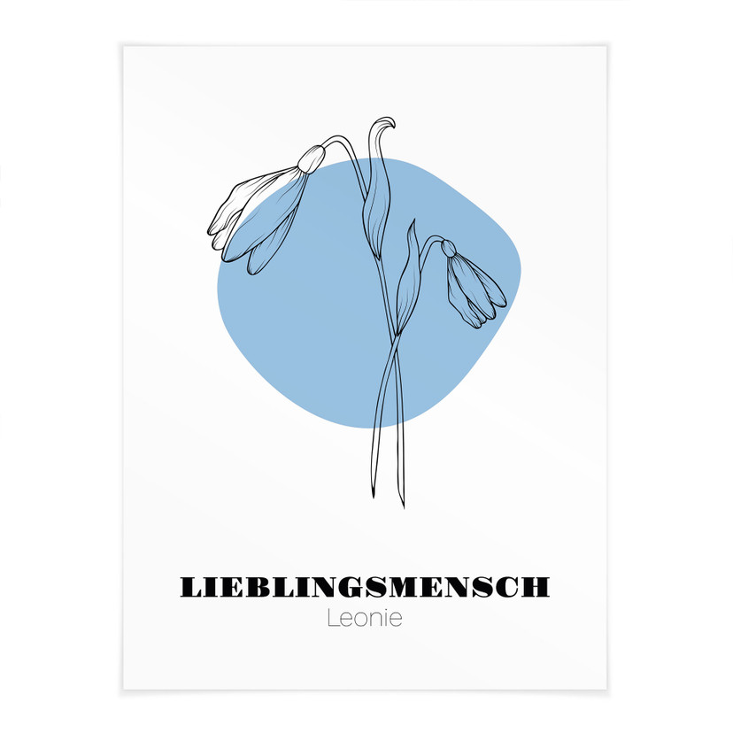 Personalisierbares Poster Monatsblume Januar