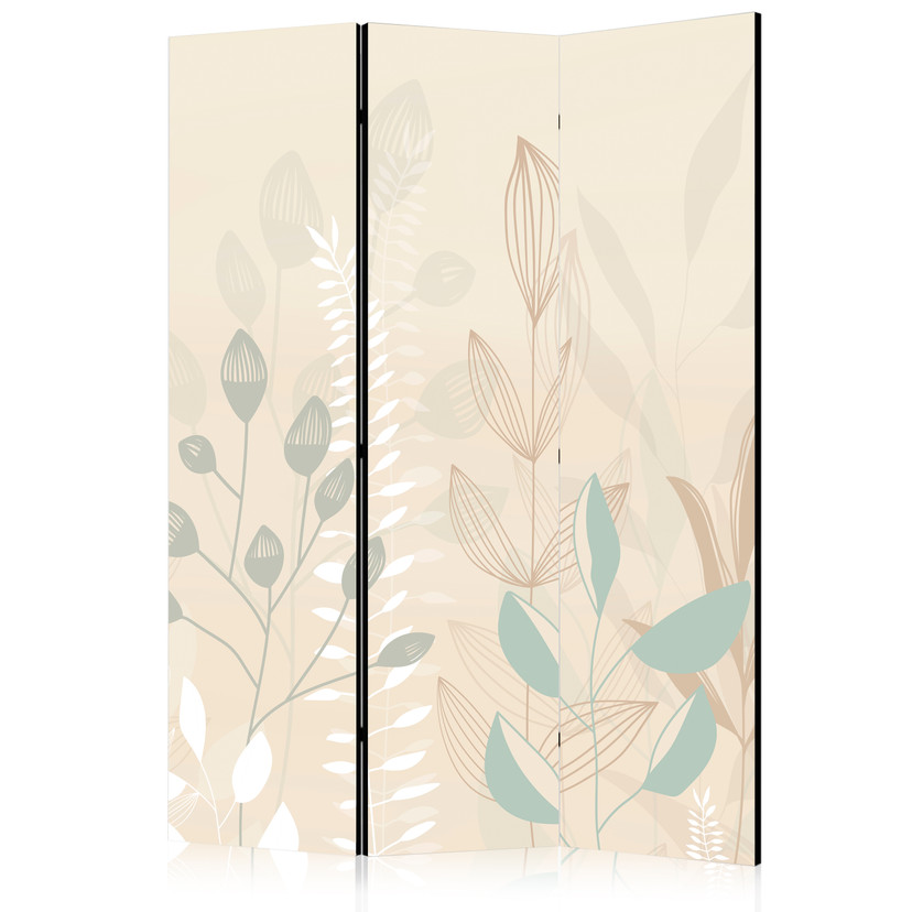 Paravent, Raumteiler freistehend, Trennwand - Morning in the Meadow: Pastel Plants