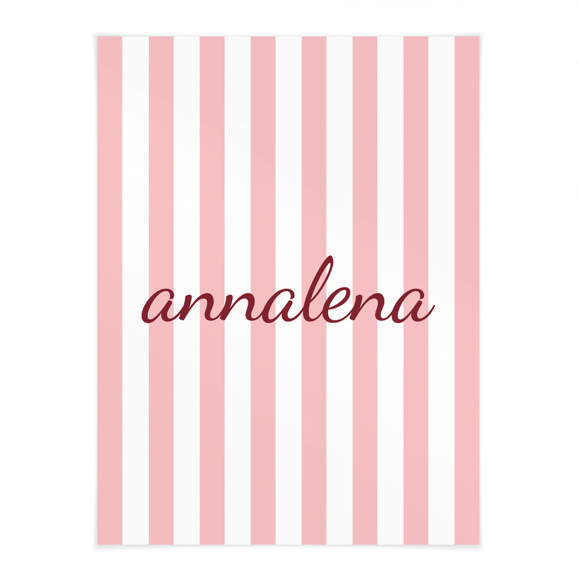 Poster personnalisable rayures roses