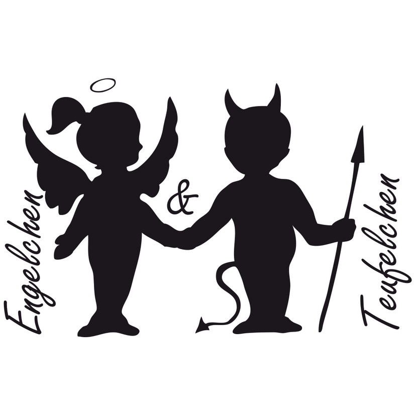 Wandtattoo Engelchen & Teufelchen 1