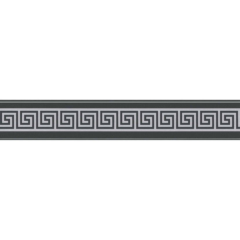 A.S. Création selbstklebende Bordüre Only Borders Mäander metallic, schwarz