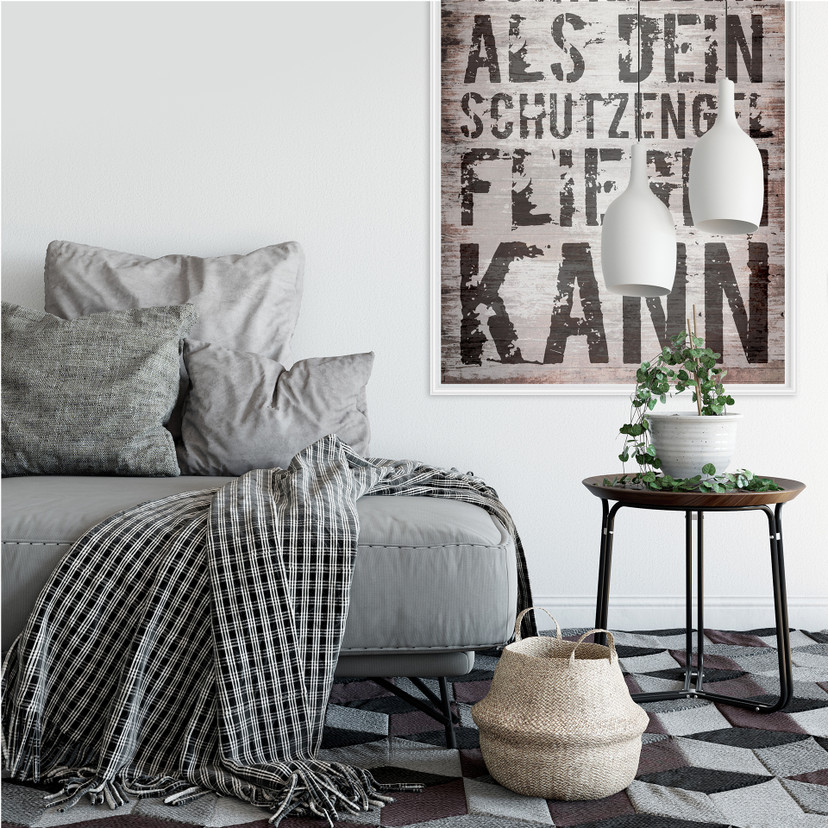 Wallprint W - Renne niemals schneller als dein Schutzengel fliegen kann