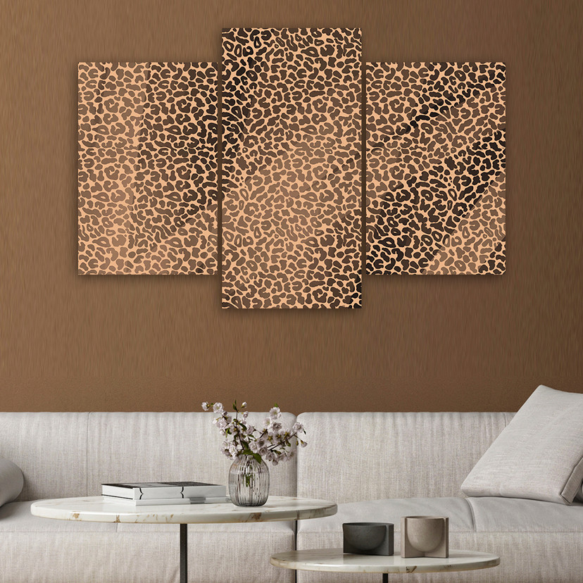 3 stykke lærredsprint, Leopard Leopard Pels Patches Mønster