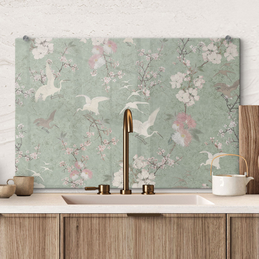 Stænkplade Kraner i kirsebærblomstrende grøn - Bloomery Decor