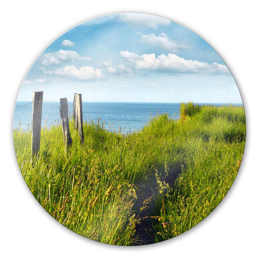Tableau en verre - Chemin vers la mer - rond