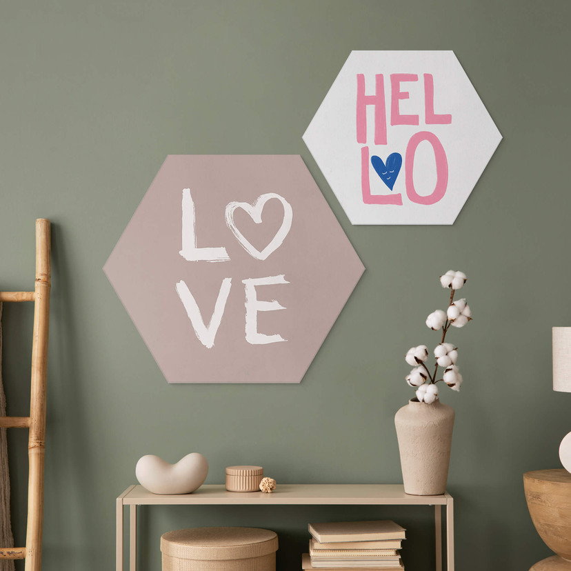 Hexagon Dibond Eleonora - Love