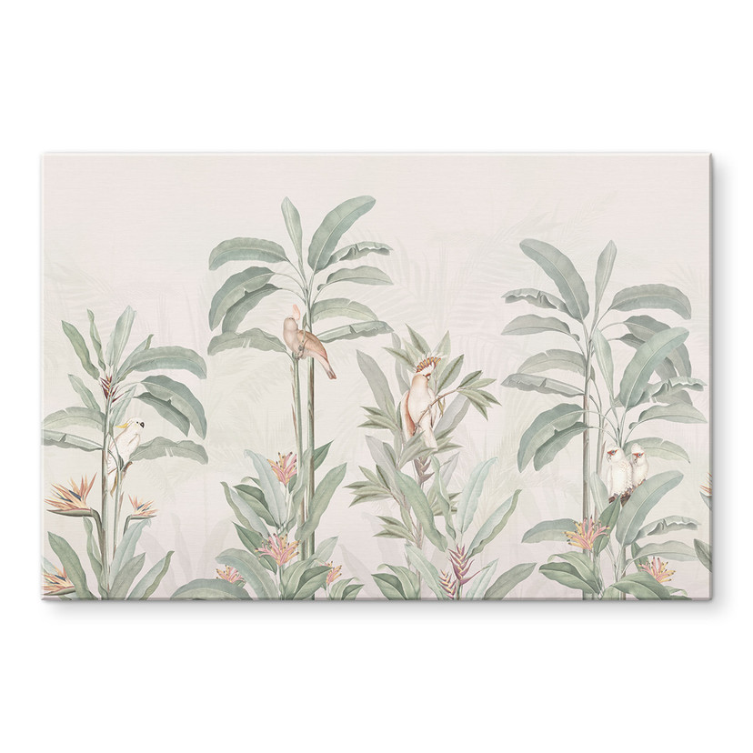Acrylglasbild Tropischer Wald mit Kakadus - Bloomery Decor