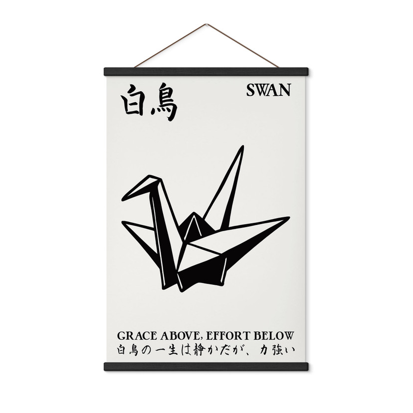 Tekstil plakat Geometrisk Svane Origami - Krygowski
