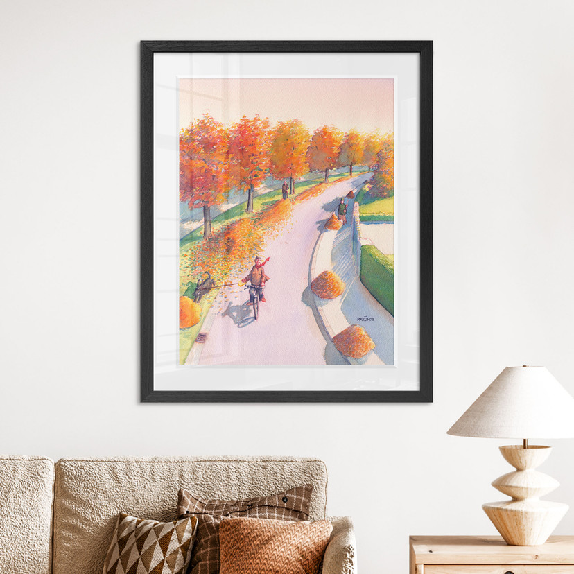 Kunstplakat med passepartout Marunde - Vi har det bare sjovt (2018)