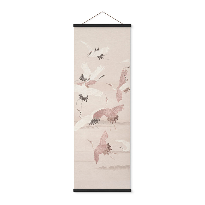 Tekstil plakat Kraner over søen - Blomsterdekoration - Panorama