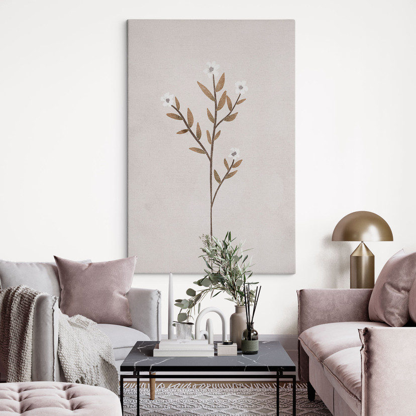 Leinwandbild Blumen Illustration - Vergissmeinnicht - Goed Blauw
