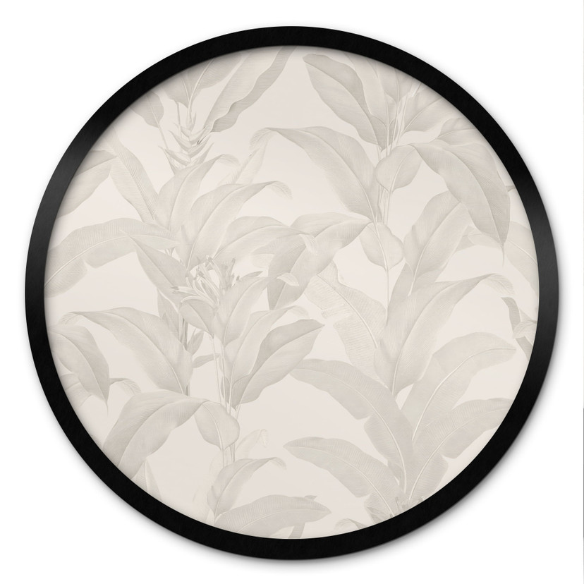 Plakat Urban Jungle Tropical Leaves Cream - Bloomery Decor - okrągły