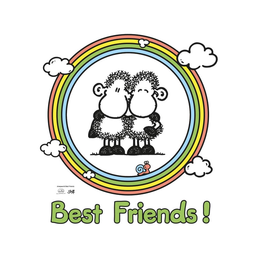 Muursticker Beste vrienden - Sheepworld