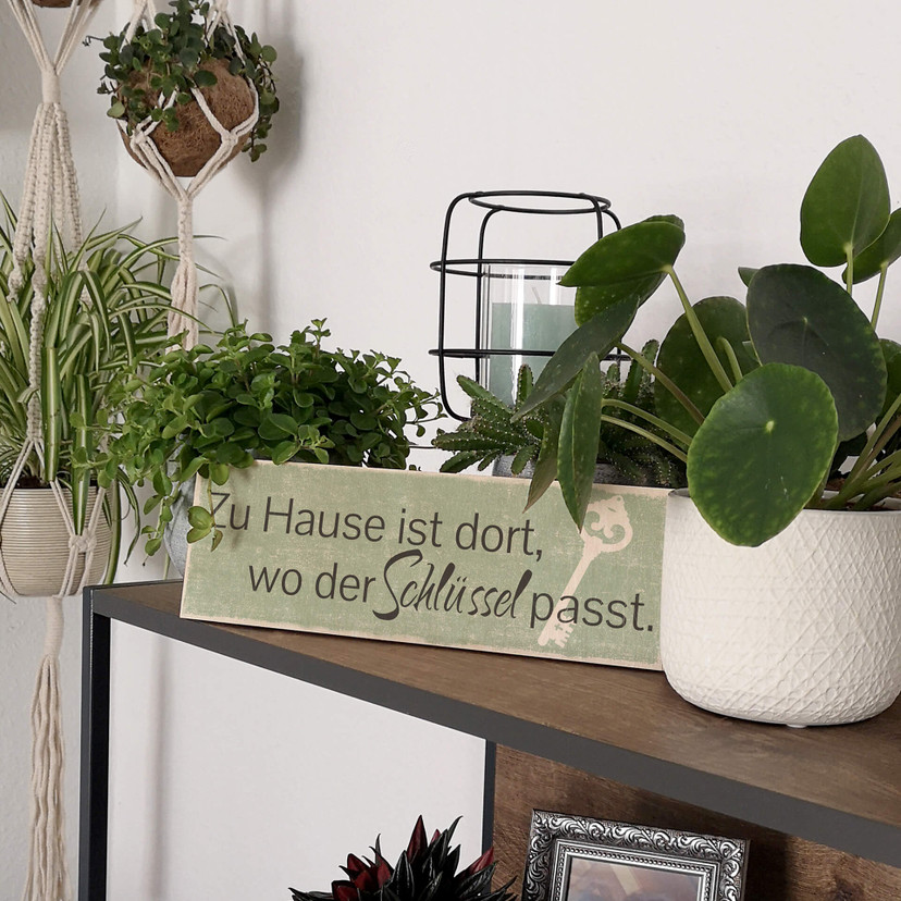 Holzschild Zuhause ist dort, wo der Schlüssel pass