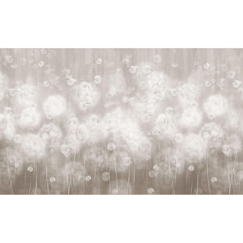 Bloemen behang Fotobehang paardenbloemen droom in beige - Ms Tiff