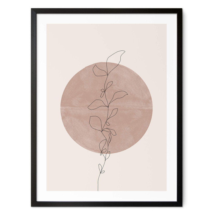 Plakat The Miuus Studio - Line Art - Roślina przed księżycem w pełni