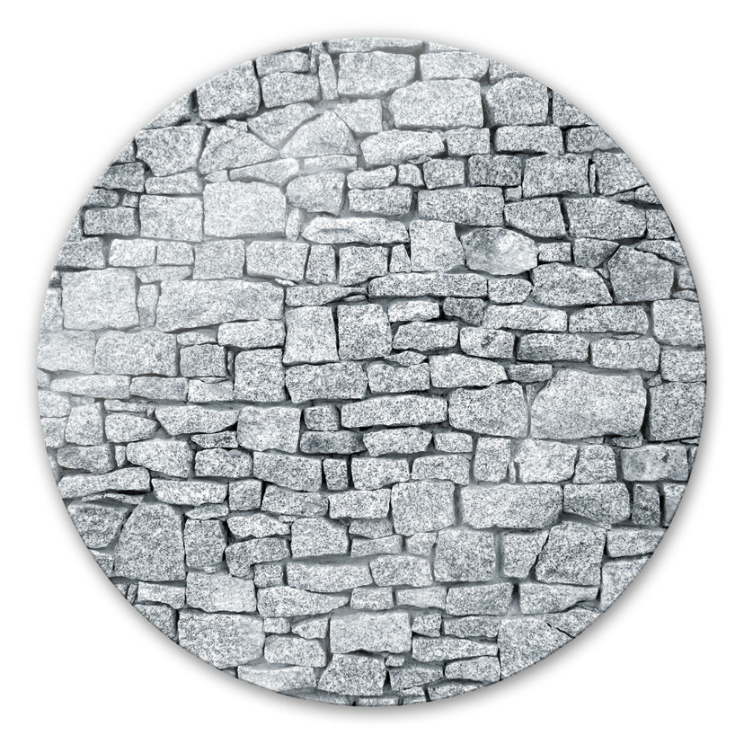 Glasbillede - Granit Væg - Rund