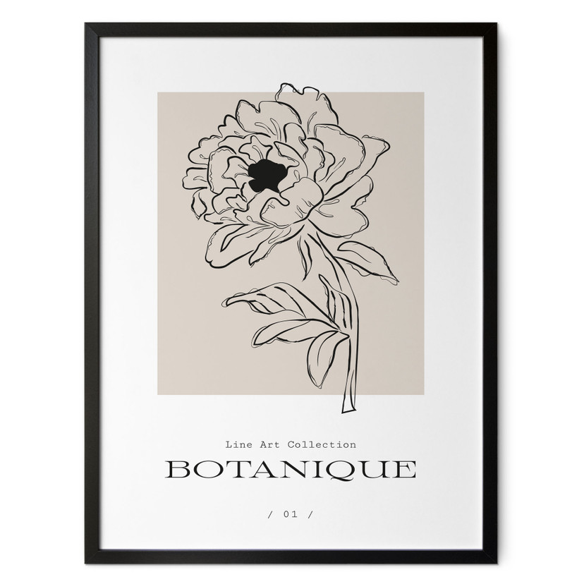 Poster lineart bloem beige - Treechild