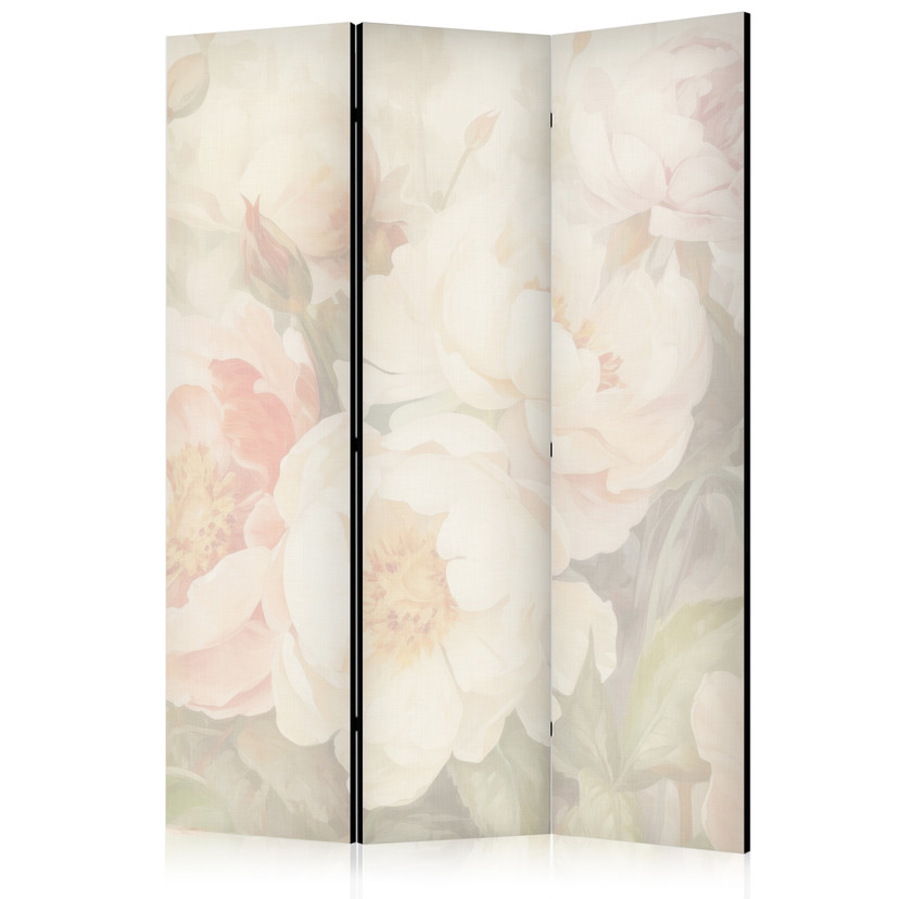 Paravent, Raumteiler freistehend, Trennwand - Blooming Peonies in Mist