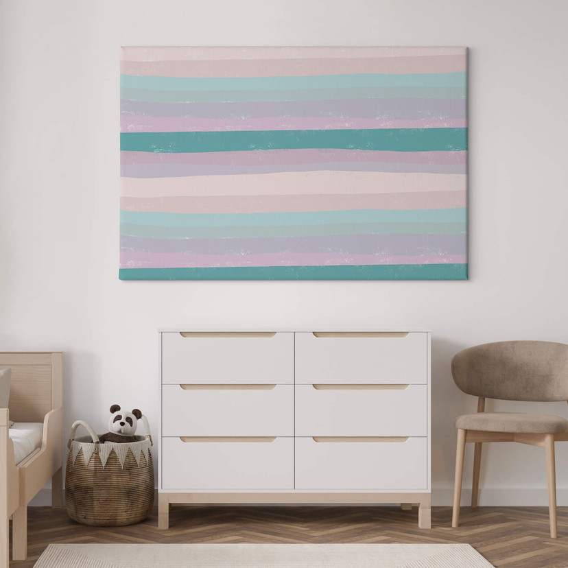 Leinwandbild Streifen - Farbenfrohe Leichtigkeit - uplusmestudio