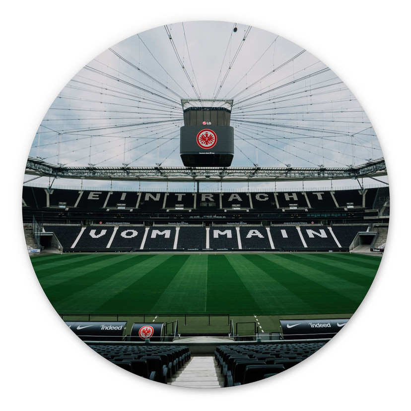 Wandbild Eintracht Frankfurt - Stadion Tribüne - Alu-Dibond Rund