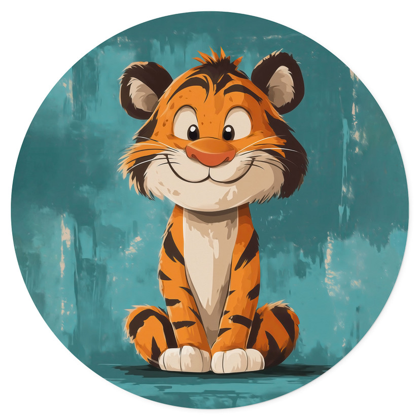 Naklejka na ścianę do pokoju dziecięcego Happy tiger cub - Magnusson - Round
