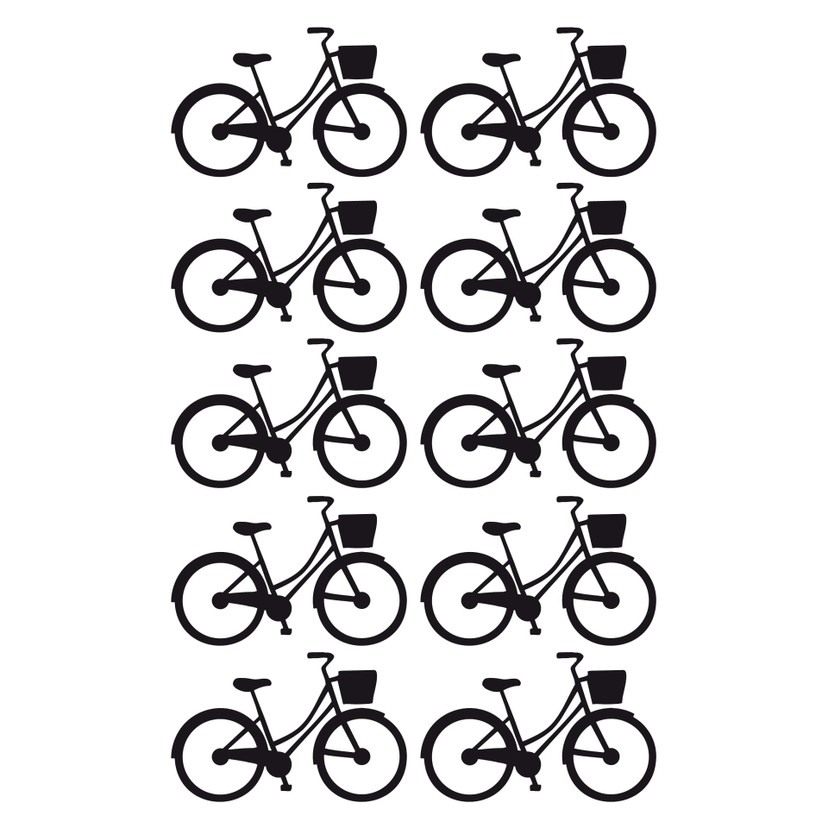Muursticker set fietsen