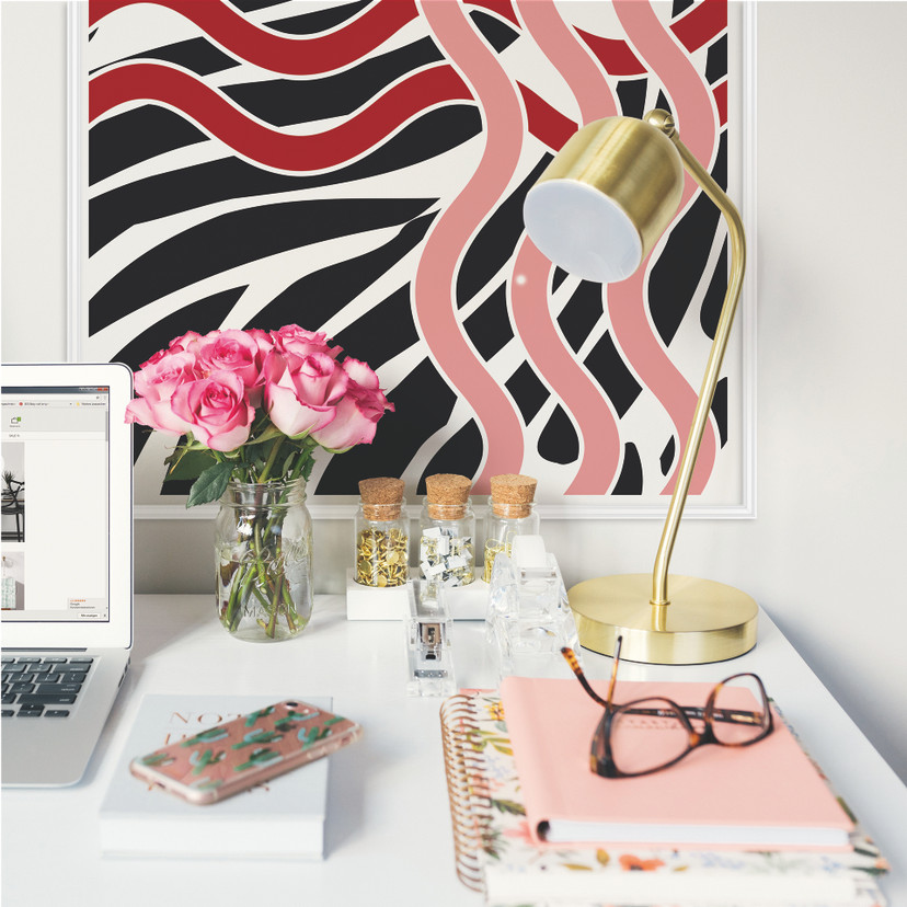 Poster autocollant - W - Vague Rouge
