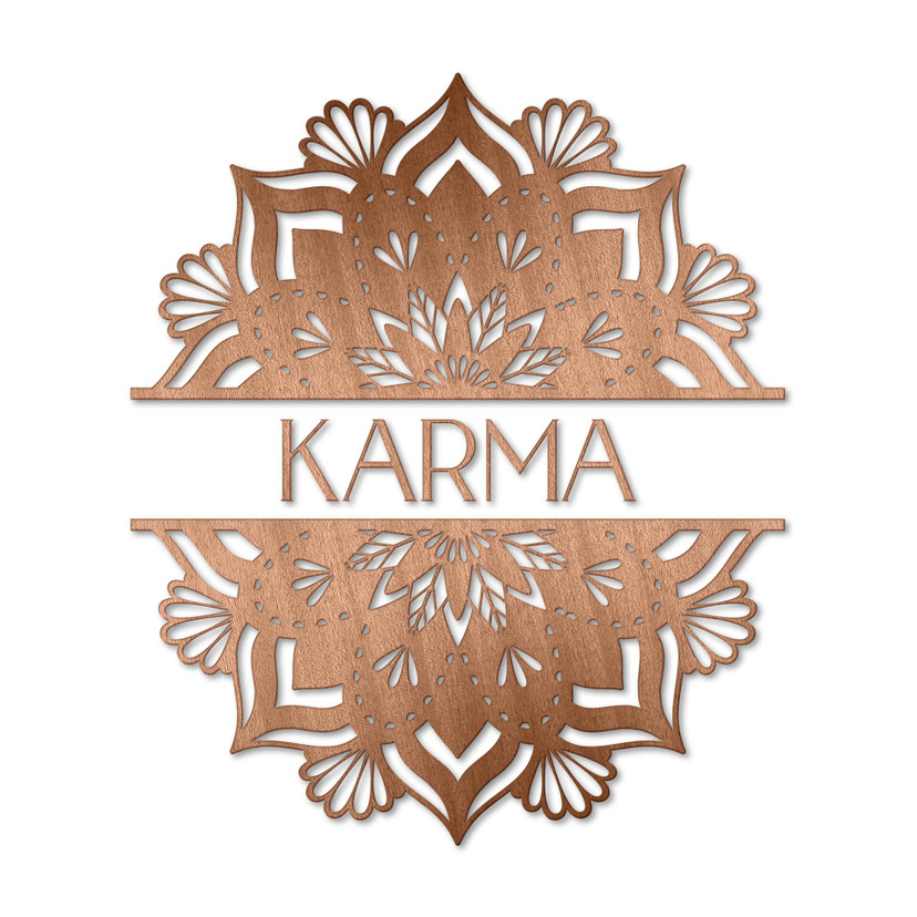 Houten Wanddecoratie Mahoniefineer Mandala - Karma