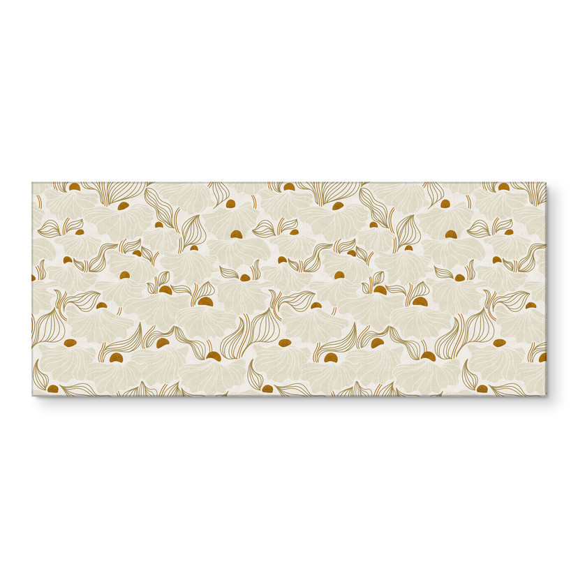 Stænkplade til køkken Minimalistiske blomster i creme og guld - Annick