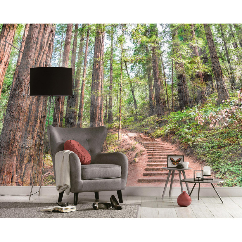 non-woven tapet Designwalls i brun og grøn non-woven tapet ForestWalk natur træ