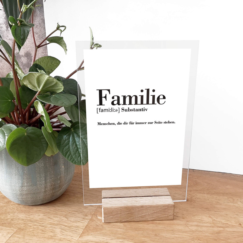 Tischaufsteller Grammatik - Familie