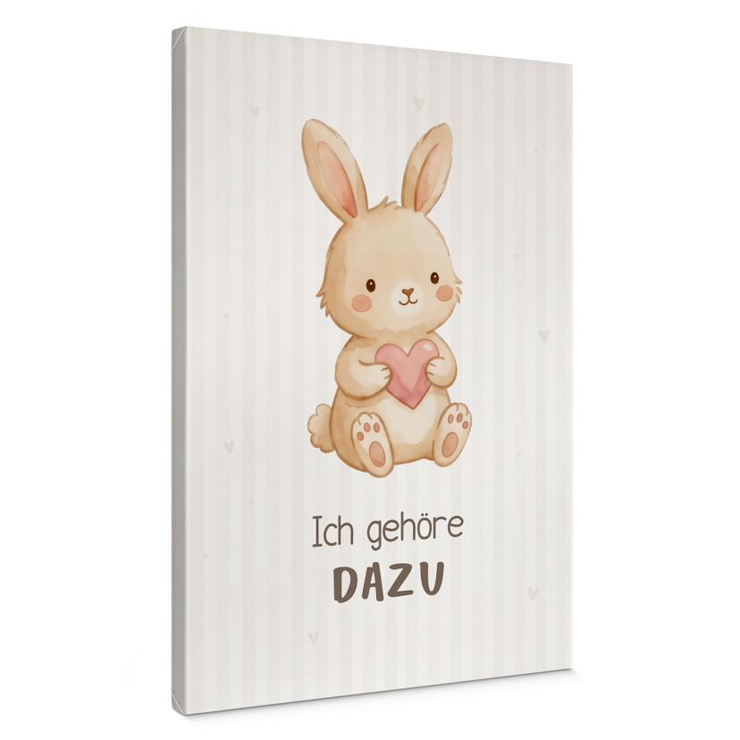 Leinwandbild mit Hase - Affirmation 'Ich gehöre dazu' für Kinder