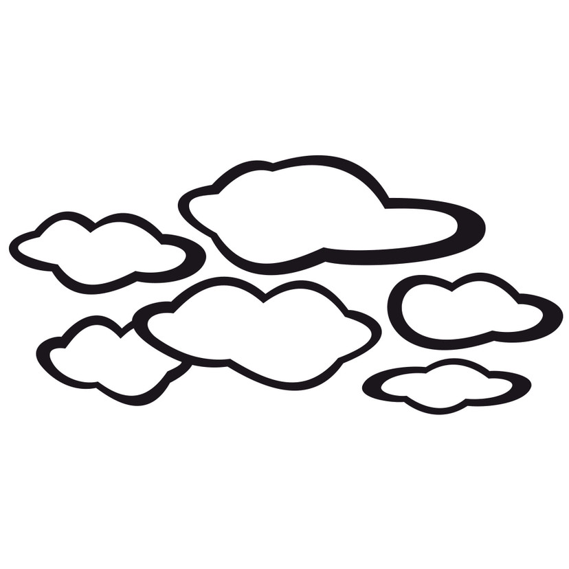 Sæt med skyer 3 wallsticker