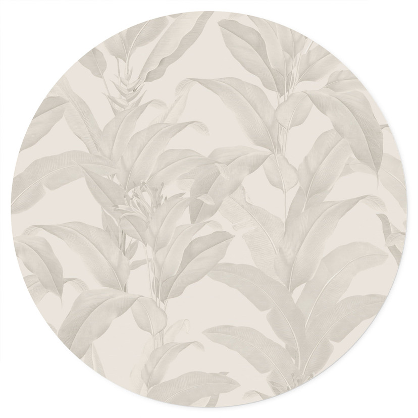 Naklejka na ścianę Urban Jungle Tropical Leaves Cream - Bloomery Decor - Round