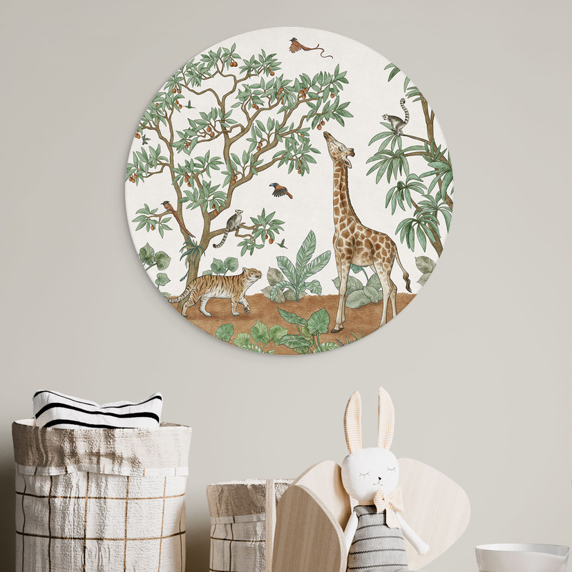 Tableaux Cachés Animaux de la Jungle - Kikki Belle - Alu-Dibond Rond