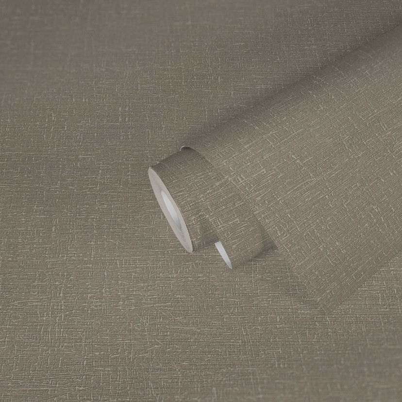 Tapeta z włókniny o delikatnej fakturze w kolorze khaki - subtelny wzór ścienny zapewniający natural