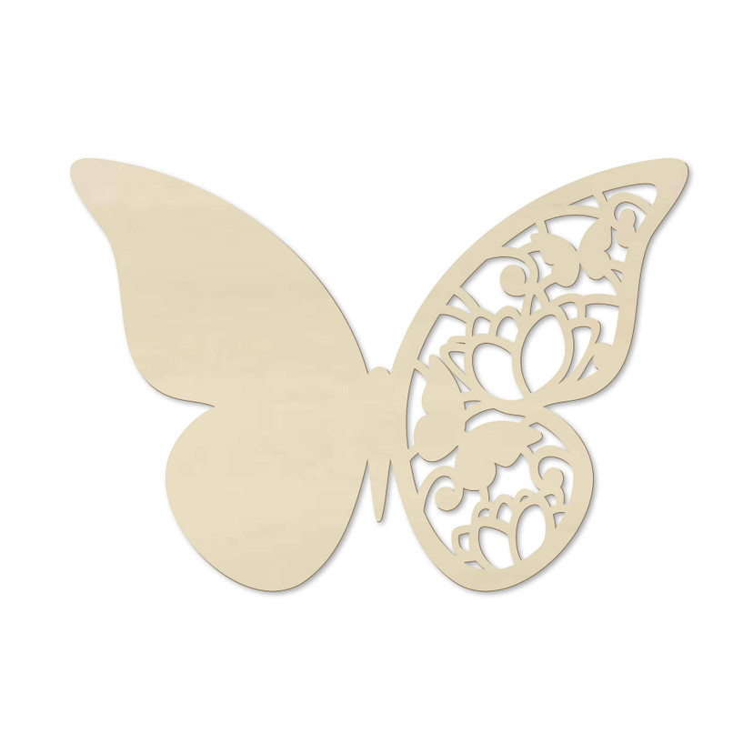 Dekoracja drewniana topola - motyl kwiatowy