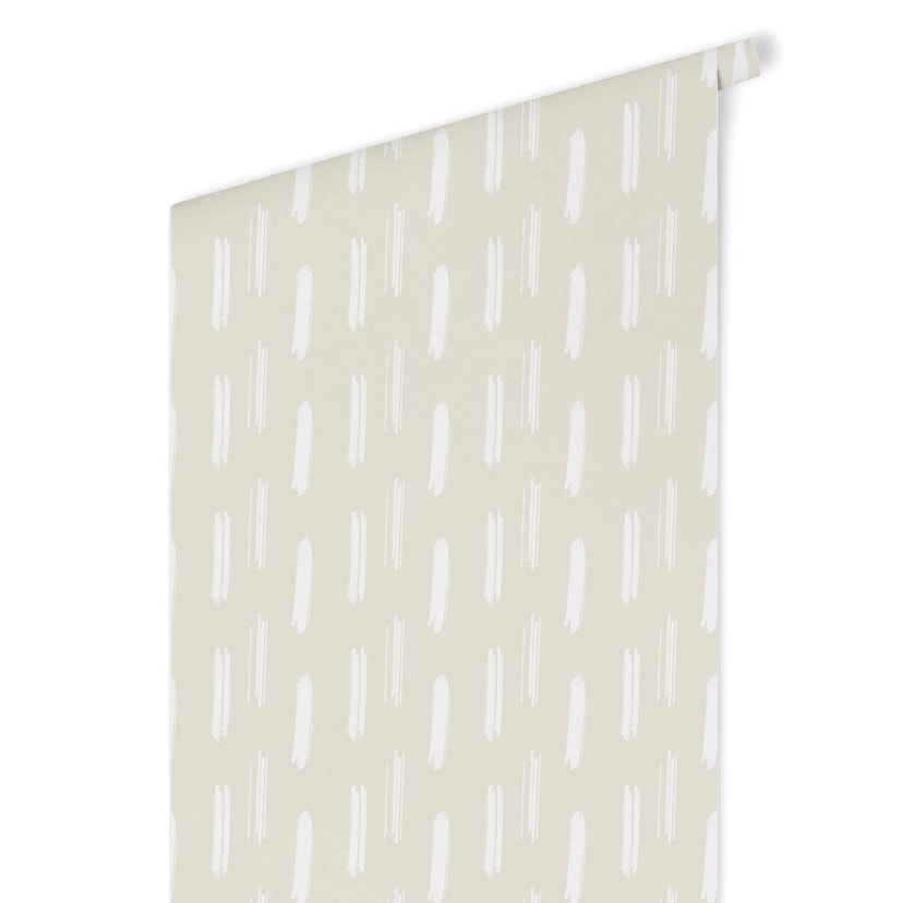 Tapet med mønster - penselstrøg beige