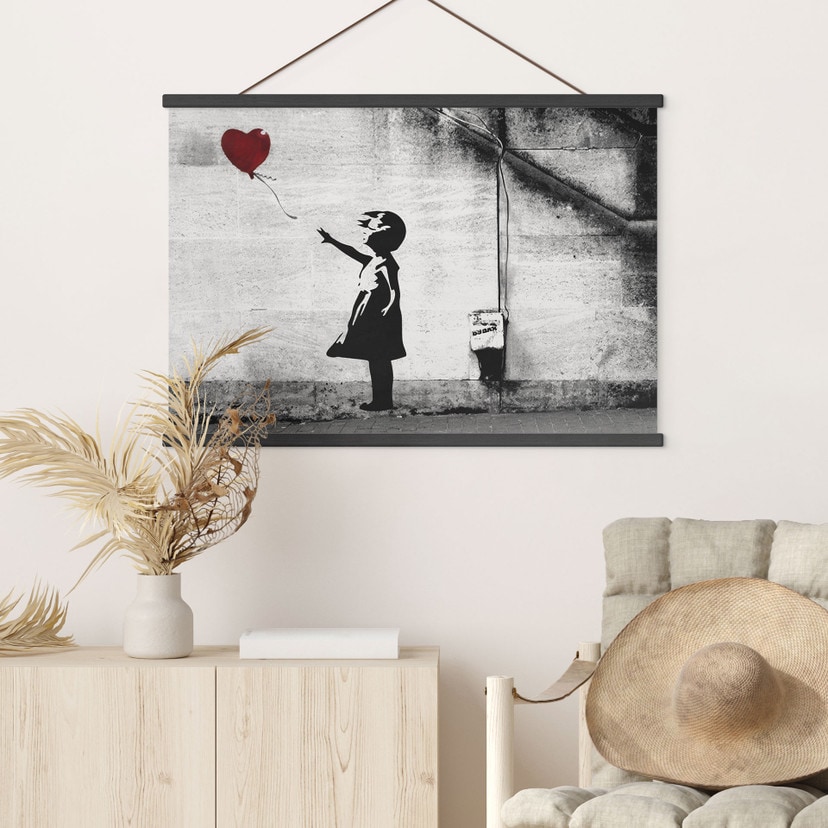 Affiche textile - Girl with balloon - Banksy